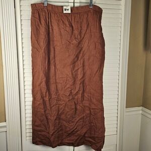 NWT Liv Womens Brick Linen Maxi Skirt Large